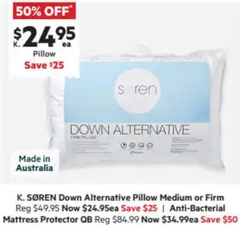Harris Scarfe Søren Down Alternative Pillow Medium or Firm offer