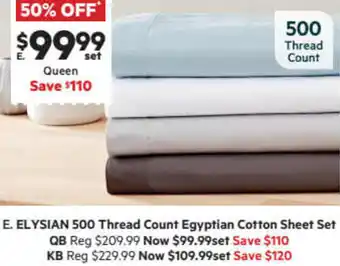 Harris Scarfe Elysian 500 Thread Count Egyptian Cotton Sheet Set QB offer