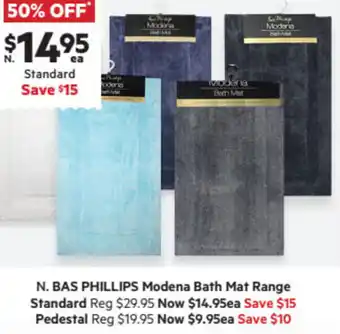 Bas Phillips Modena Bath Mat Range Standard