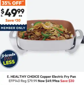 Harris Scarfe Healthy Choice Copper Electric Fry Pan offer