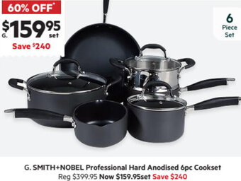 Harris Scarfe Smith+Nobel Professional Hard Anodised 6pc Cookset offer