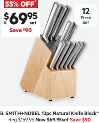 Smith+Nobel 12pc Natural Knife Block