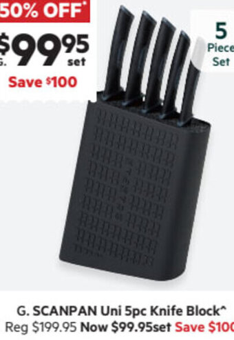 Harris Scarfe Scanpan Uni 5pc Knife Block offer
