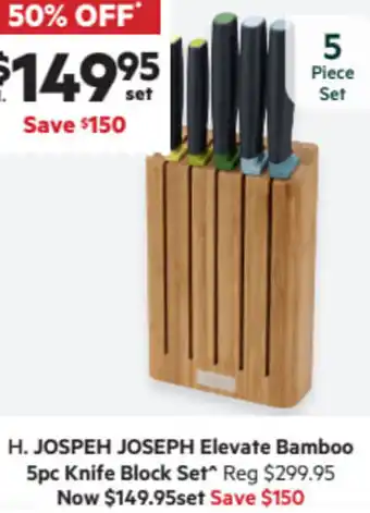 Jospeh Joseph Elevate Bamboo 5pc Knife Block Set