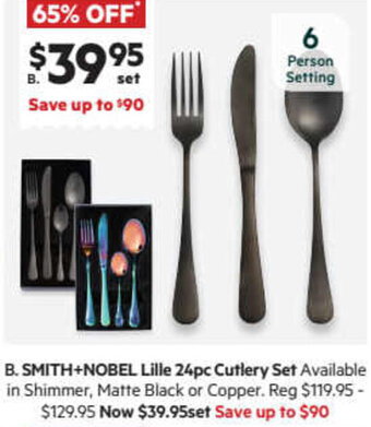 Harris Scarfe Smith+Nobel Lille 24pc Cutlery Set offer