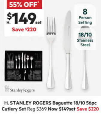 Stanley Rogers Baguette 18/10 56pc Cutlery Set