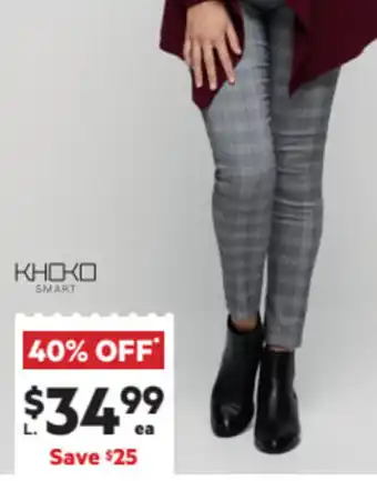 Harris Scarfe Khoko Smart Check Woven Pull On Pant offer