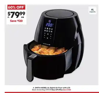 Harris Scarfe Smith+nobel 6l Digital Air Fryer With Lcd Black Ia4123 offer