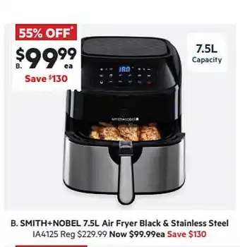 Harris Scarfe Smith+nobel 7.5l Air Fryer Black & Stainless Steel Ia4125 offer