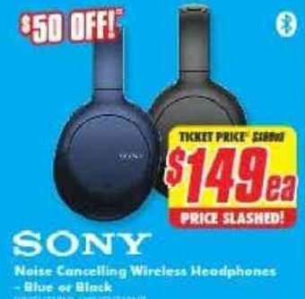 The Good Guys Noise Cancelling Wireless Headphones Blue or Black offer