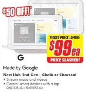 The Good Guys Nest Hub 2nd Gen-Chalk or Charcoal offer