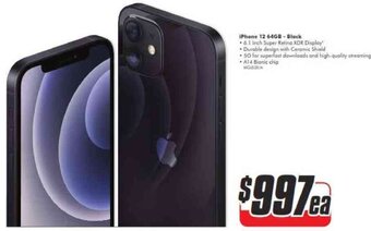 The Good Guys iPhone 12 64GB-Black offer