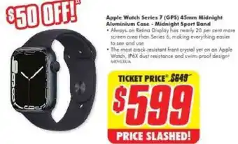 The Good Guys Apple Watch Series 7 45mm Midnight Aluminum Case-Midnight Sport Band offer