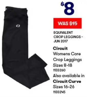 BIG W Equivalent Crop Leggings 1133260,1133245 offer