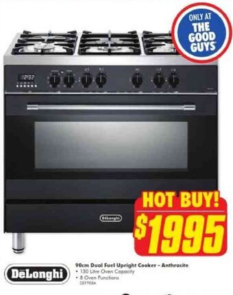 The Good Guys 90cm Dual Fuel Upright Cooker-Anthracite offer