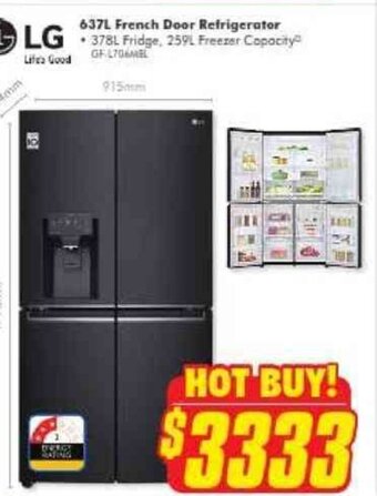 The Good Guys 637L French Door Refrigerator offer
