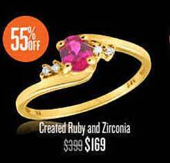 Shiels Created Ruby And Zirconia offer