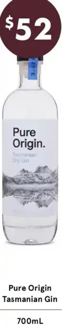 Vintage Cellars Pure Origin Tasmanian Gin 700ml offer