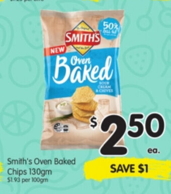 Spar Smith's Oven Baked Chips 130gm offer