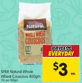 Spar SPAR Natural Whole Wheat Couscous 400gm offer