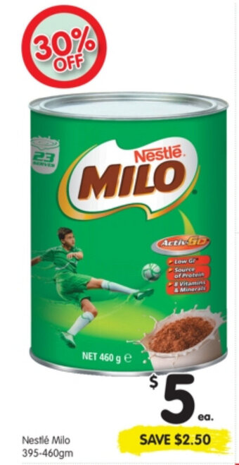 Spar Nestle Milo 395-460gm offer
