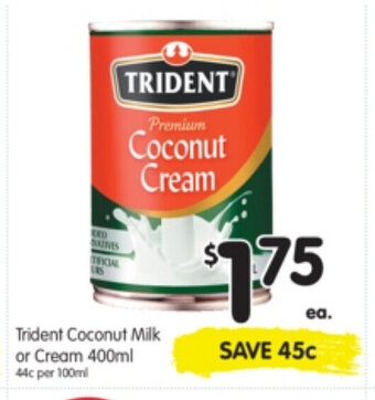 Spar Trident Coconut Milk or Cream 400ml offer