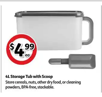 Coles 4l Storage Tub With Scoop offer