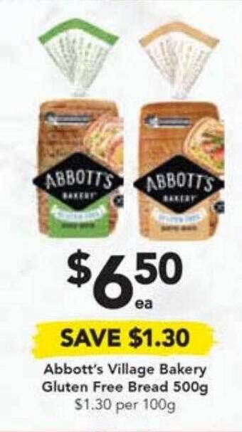 Abbott's Village Bakery Gluten Free Bread 500g