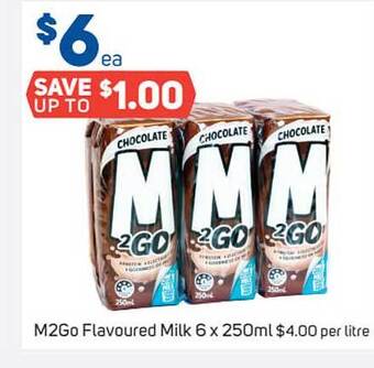 Foodland M2go Flavoured Milk 6 X 250ml offer