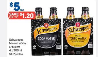 Foodland Schweppes Mineral Water Or Mixers offer