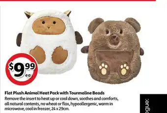 Coles Flat Plush Animal Heat Pack With Tourmaline Beads offer