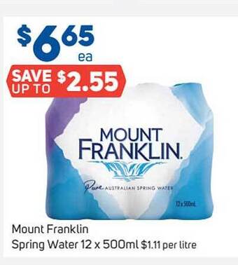 Foodland Mount Franklin Spring Water offer