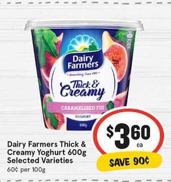 IGA Dairy Farmers Thick & Creamy Yoghurt offer