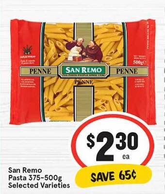 IGA San Remo Pasta offer