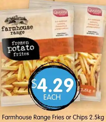Spudshed Farmhouse Range Fries or Chips 2.5kg offer
