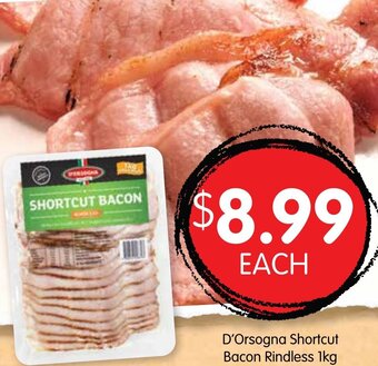 Spudshed D'Orsogna Shortcut Bacon Rindless 1kg offer