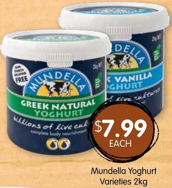 Spudshed Mundella Yoghurt Varieties 2kg offer