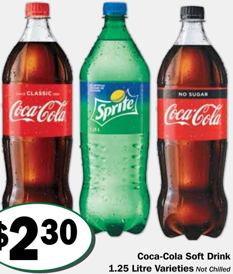 CocaCola Soft Drinks 1.25Litre Varieties offer at Friendly Grocer