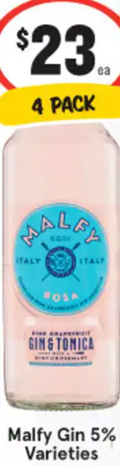 IGA Liquor Malfy Gin 5% Varieties offer