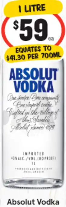 Absolut Vodka 1L