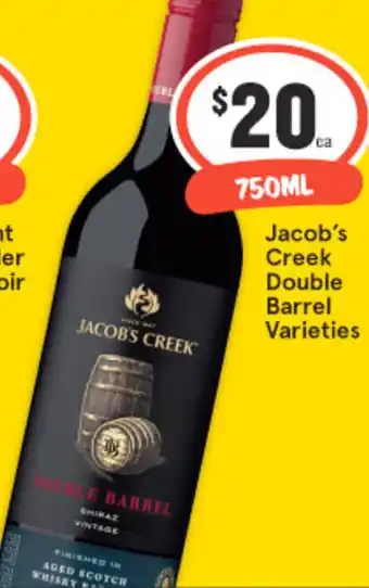 IGA Liquor Jacob's Creek Double Barrel Varieties 750ml offer