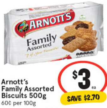 IGA Arnott's Family Assorted Biscuits 500g offer