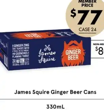 Vintage Cellars James Squire Ginger Beer Cans 330ml offer