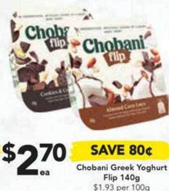 Drakes Chobani Greek Yoghurt Flip offer