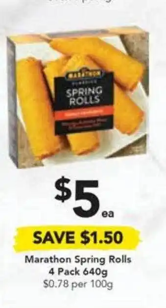Drakes Marathon Spring Rolls 4 Pack offer