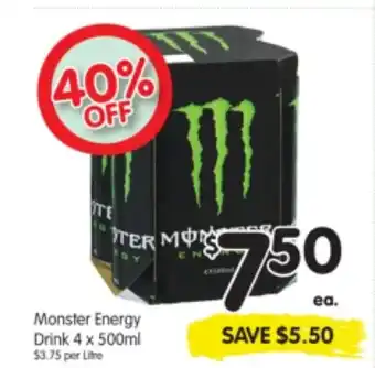 Monster Energy Drink 4x500ml
