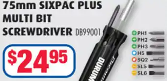 75mm Sixpac Plus Multi Bit Screwdriver