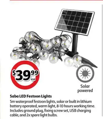 Coles Saba Led Festoon Lights offer