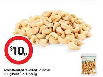 Coles Coles Roasted & Salted Cashews offer