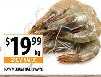 Supabarn Raw Medium Tiger Pawns offer